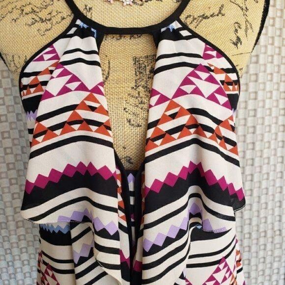 Women's Halter Sexy Open Front Low Cut Halter Tank Top XS NWOT - Picture 6 of 7